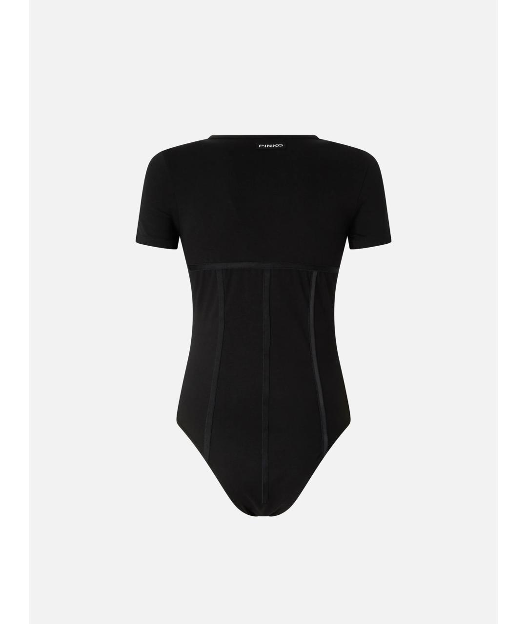 PINKO Черная хлопковая футболка, фото 6