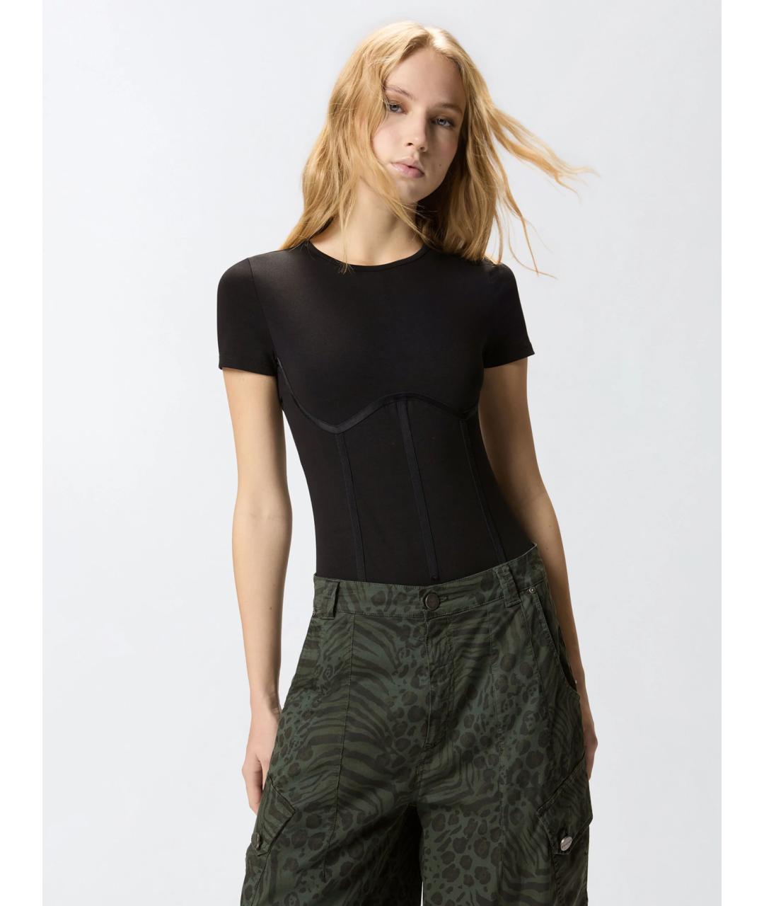 PINKO Черная хлопковая футболка, фото 3