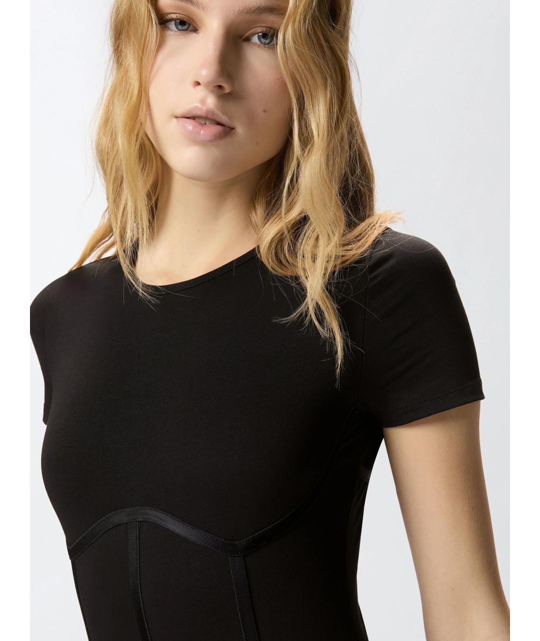 PINKO Черная хлопковая футболка, фото 5