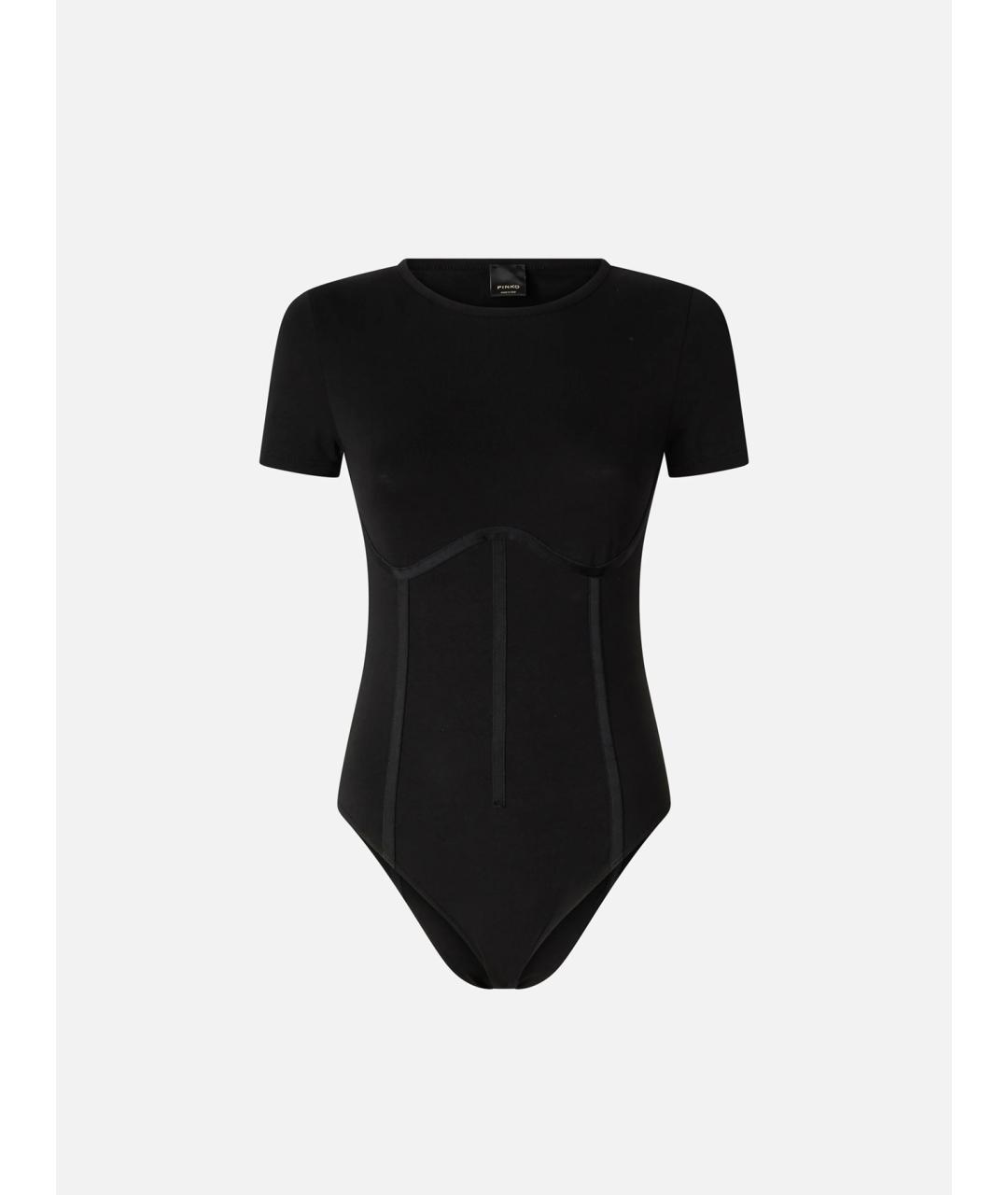 PINKO Черная хлопковая футболка, фото 7