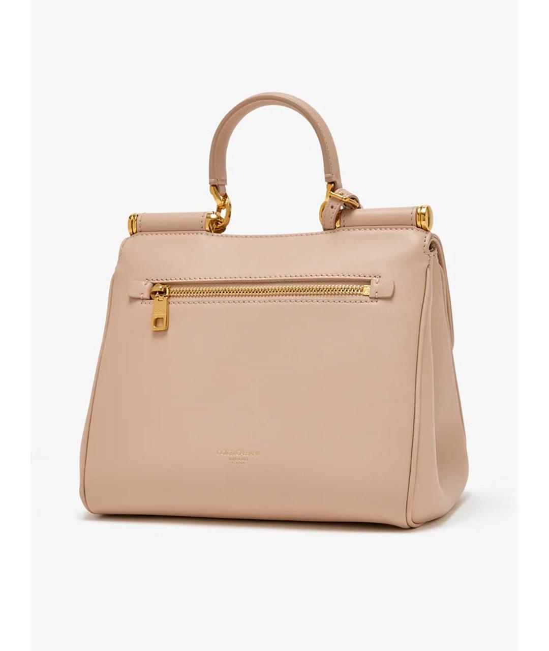 DOLCE&GABBANA Розовая кожаная сумка тоут, фото 4