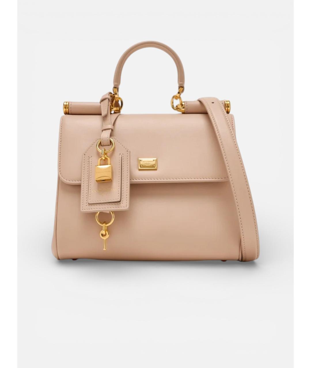 DOLCE&GABBANA Розовая кожаная сумка тоут, фото 5