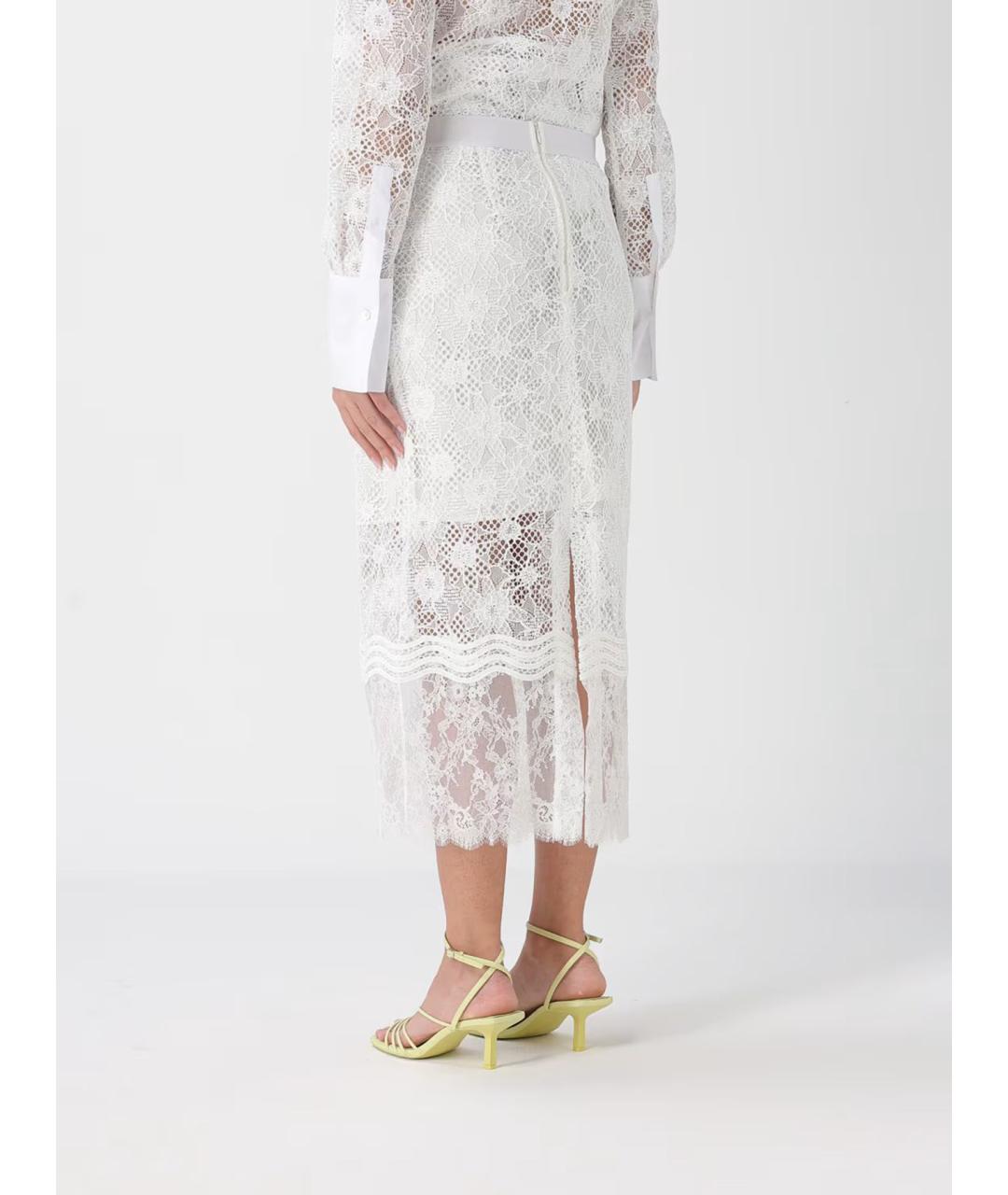 PINKO Белая полиэстеровая юбка миди, фото 4