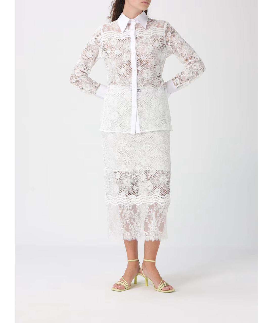 PINKO Белая полиэстеровая юбка миди, фото 3