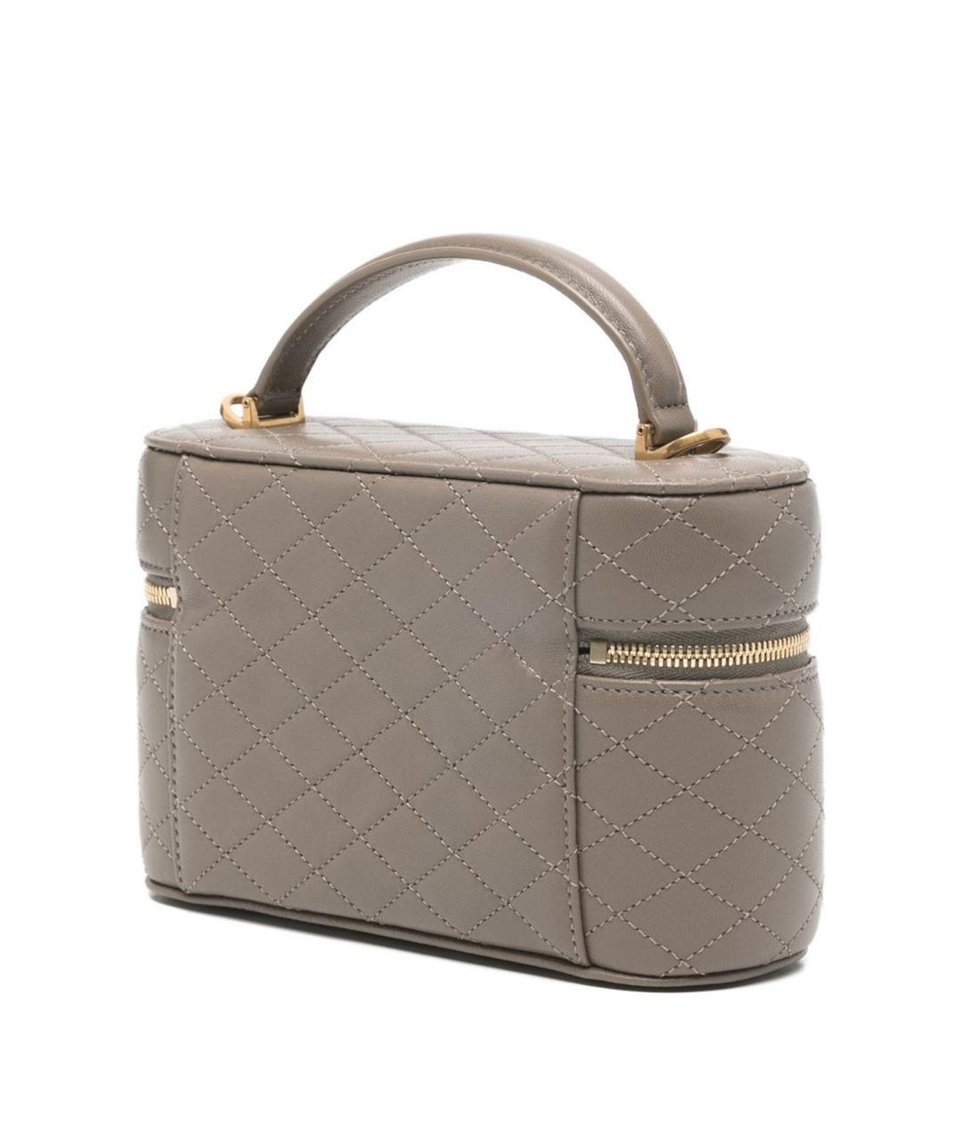 SAINT LAURENT Серая кожаная сумка через плечо, фото 2