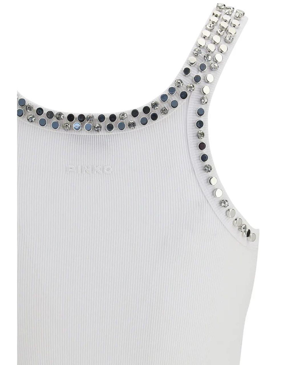 PINKO Белая хлопковая майка, фото 3