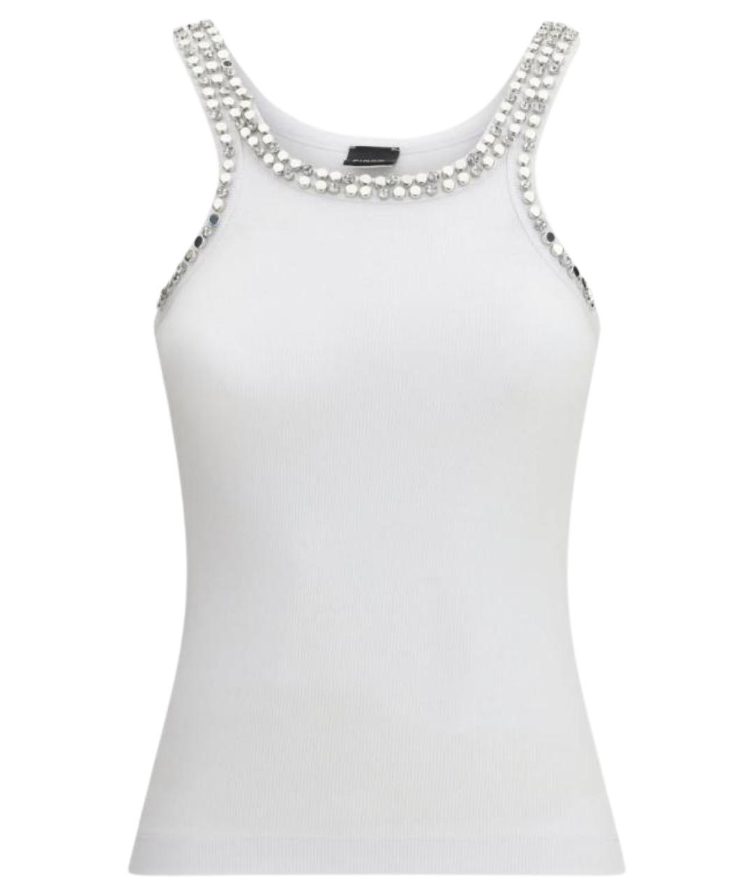 PINKO Белая хлопковая майка, фото 1