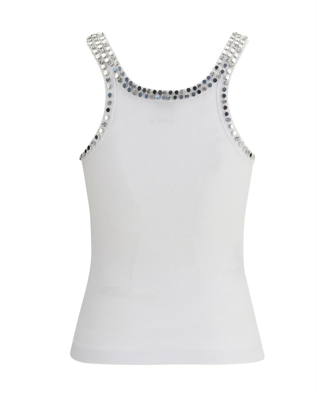 PINKO Белая хлопковая майка, фото 2