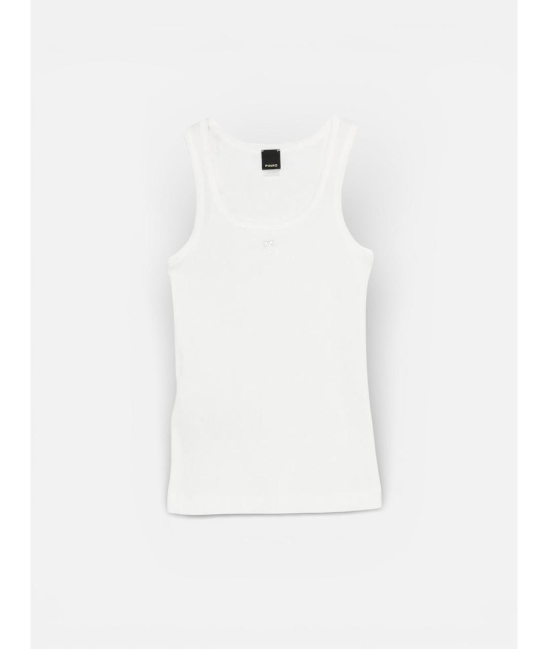 PINKO Белая хлопковая майка, фото 6