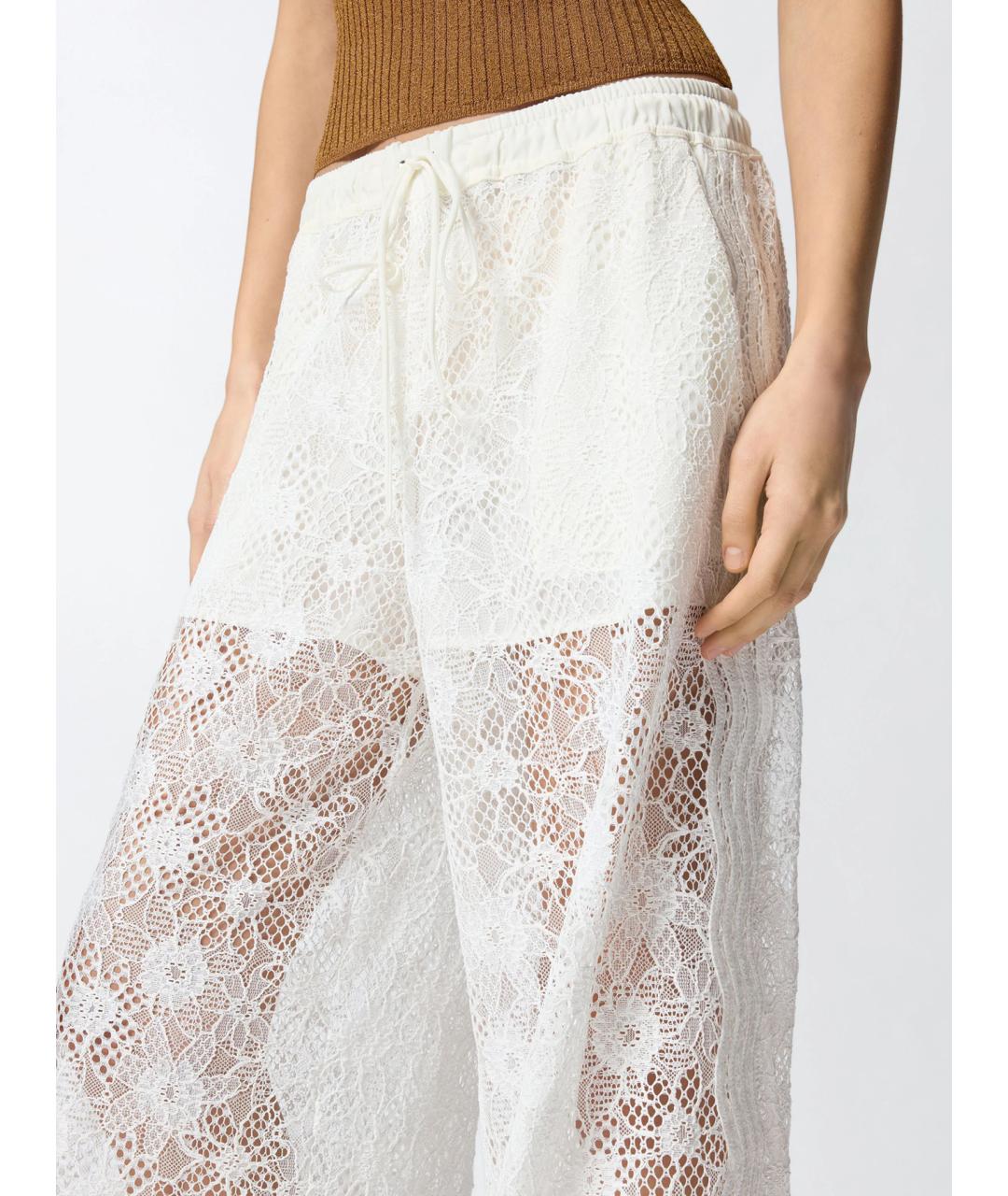 PINKO Белые полиэстеровые брюки широкие, фото 5