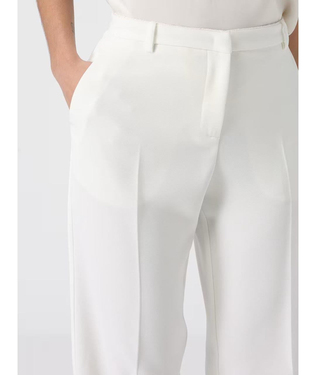 PINKO Белые полиэстеровые прямые брюки, фото 4