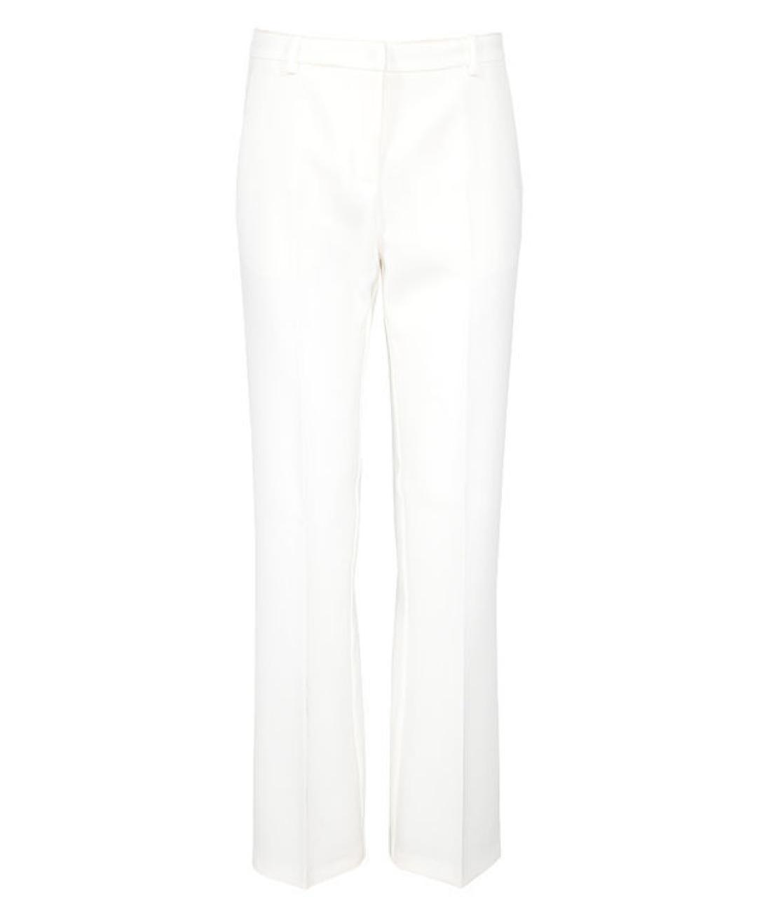 PINKO Белые полиэстеровые прямые брюки, фото 1