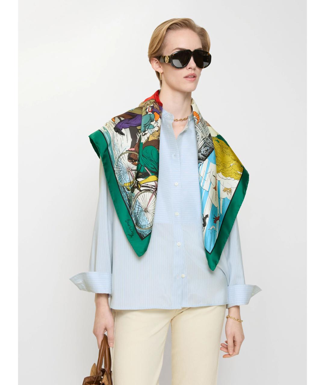 BURBERRY Мульти шелковый платок, фото 2