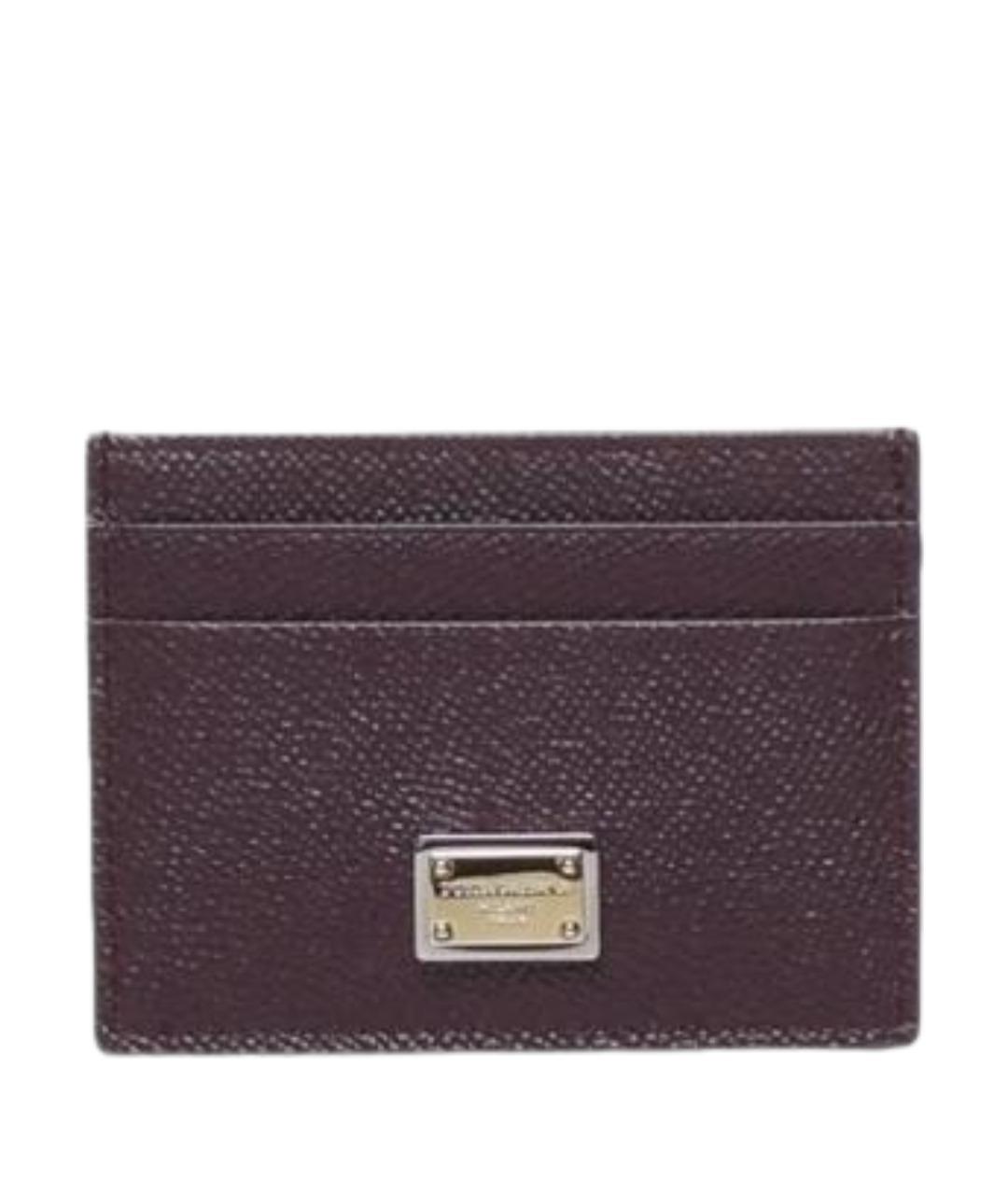 DOLCE&GABBANA Бордовый кожаный кардхолдер, фото 1