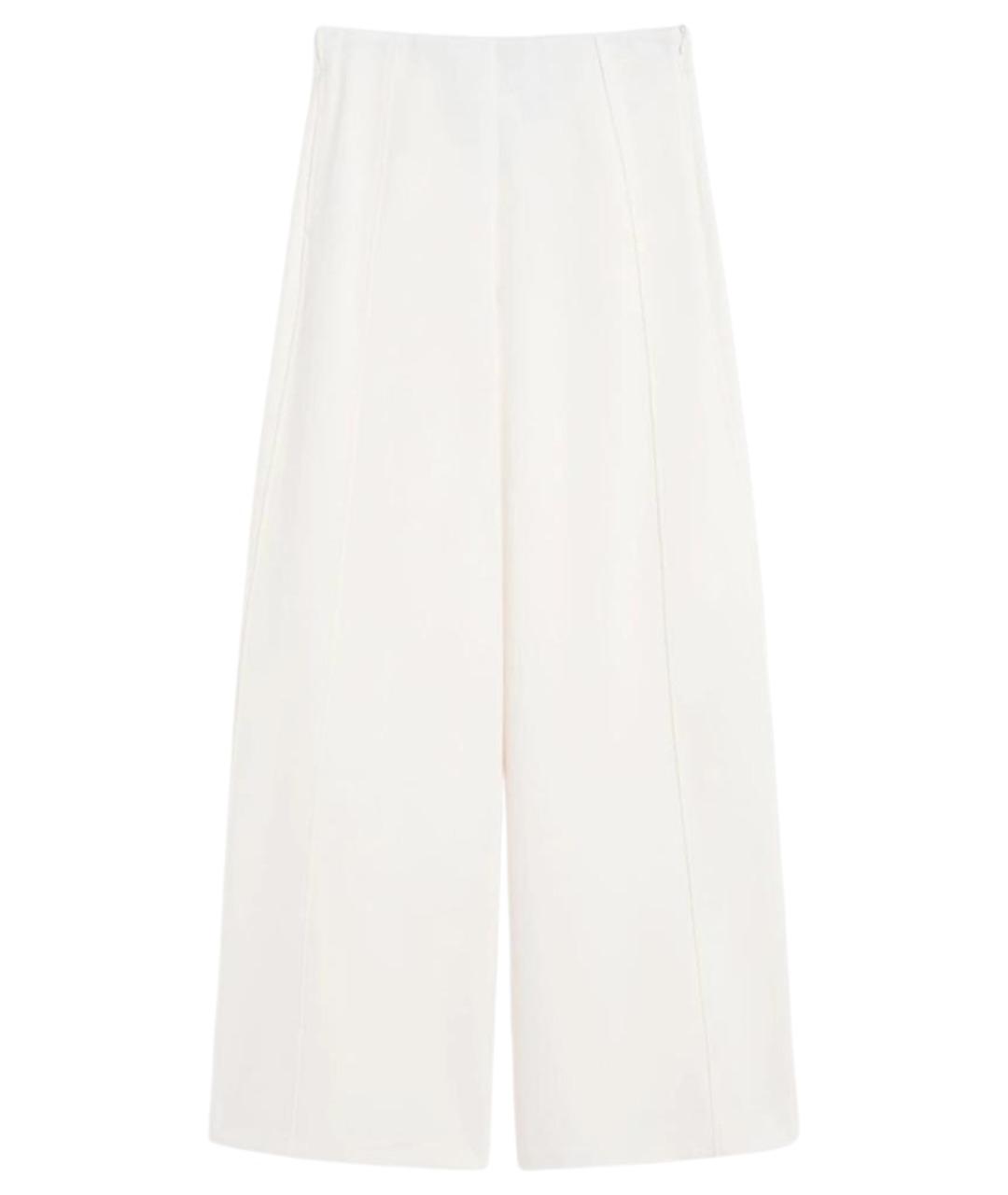 MAX MARA Белые полиамидовые брюки широкие, фото 1