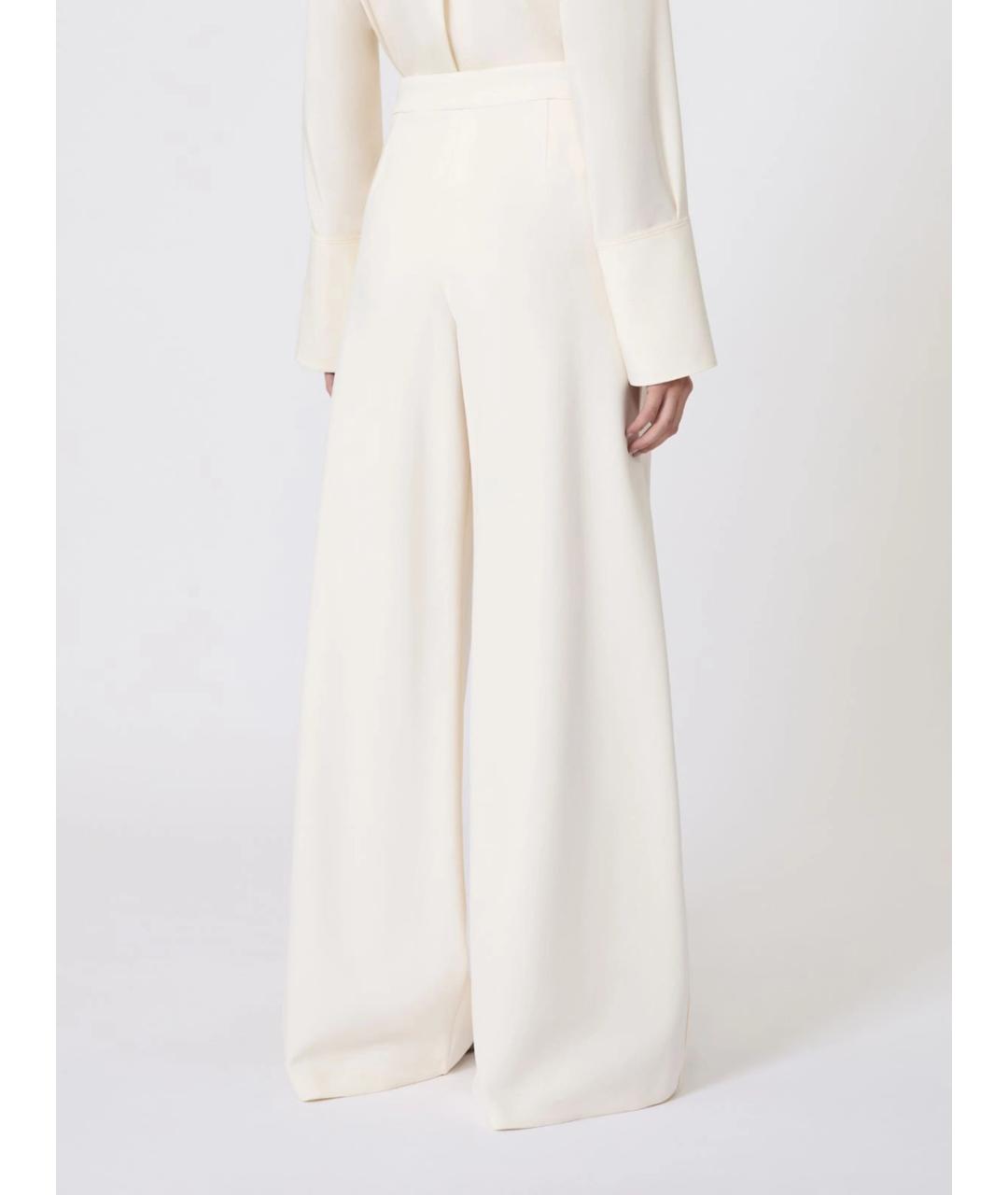 MAX MARA Белые полиамидовые брюки широкие, фото 4