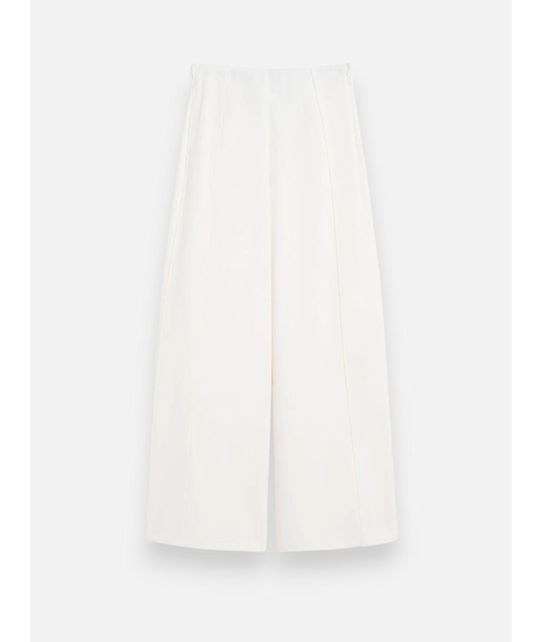 MAX MARA Белые полиамидовые брюки широкие, фото 6