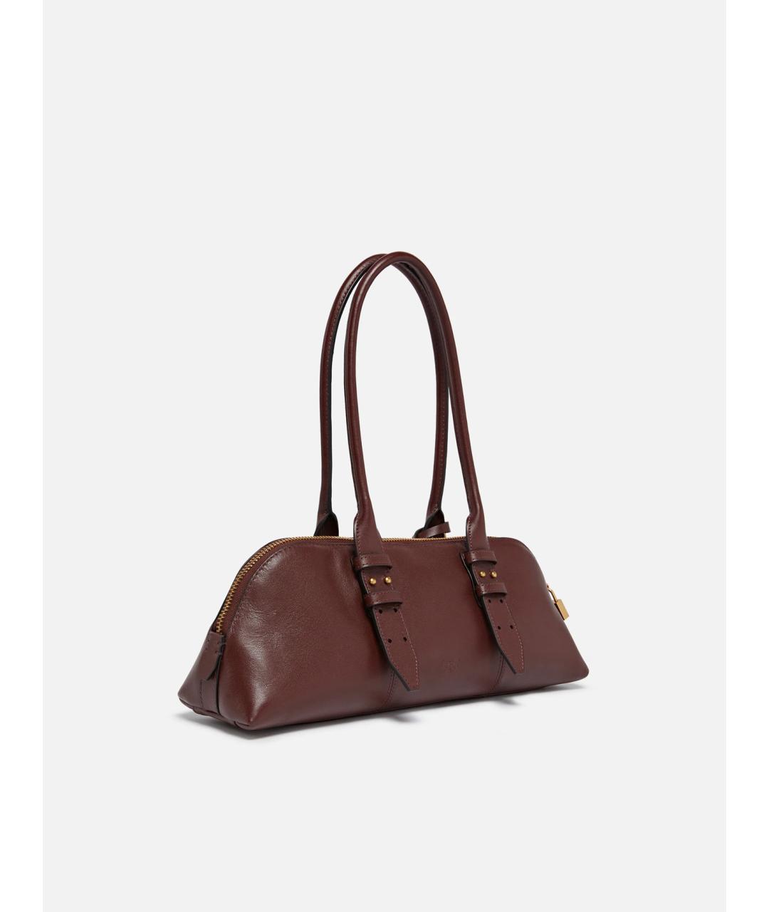 PINKO Коричневая кожаная сумка через плечо, фото 3