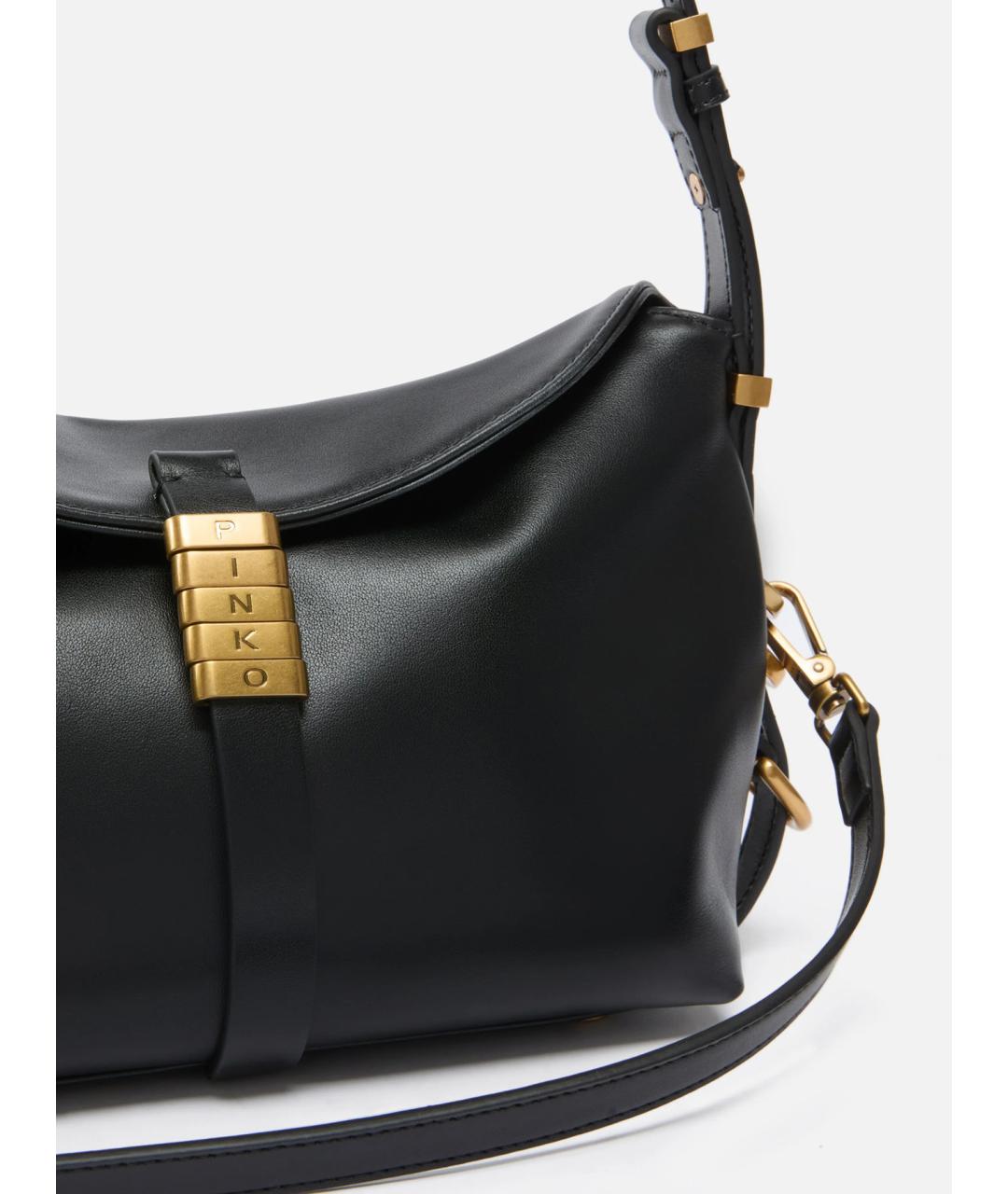 PINKO Черная кожаная сумка через плечо, фото 2