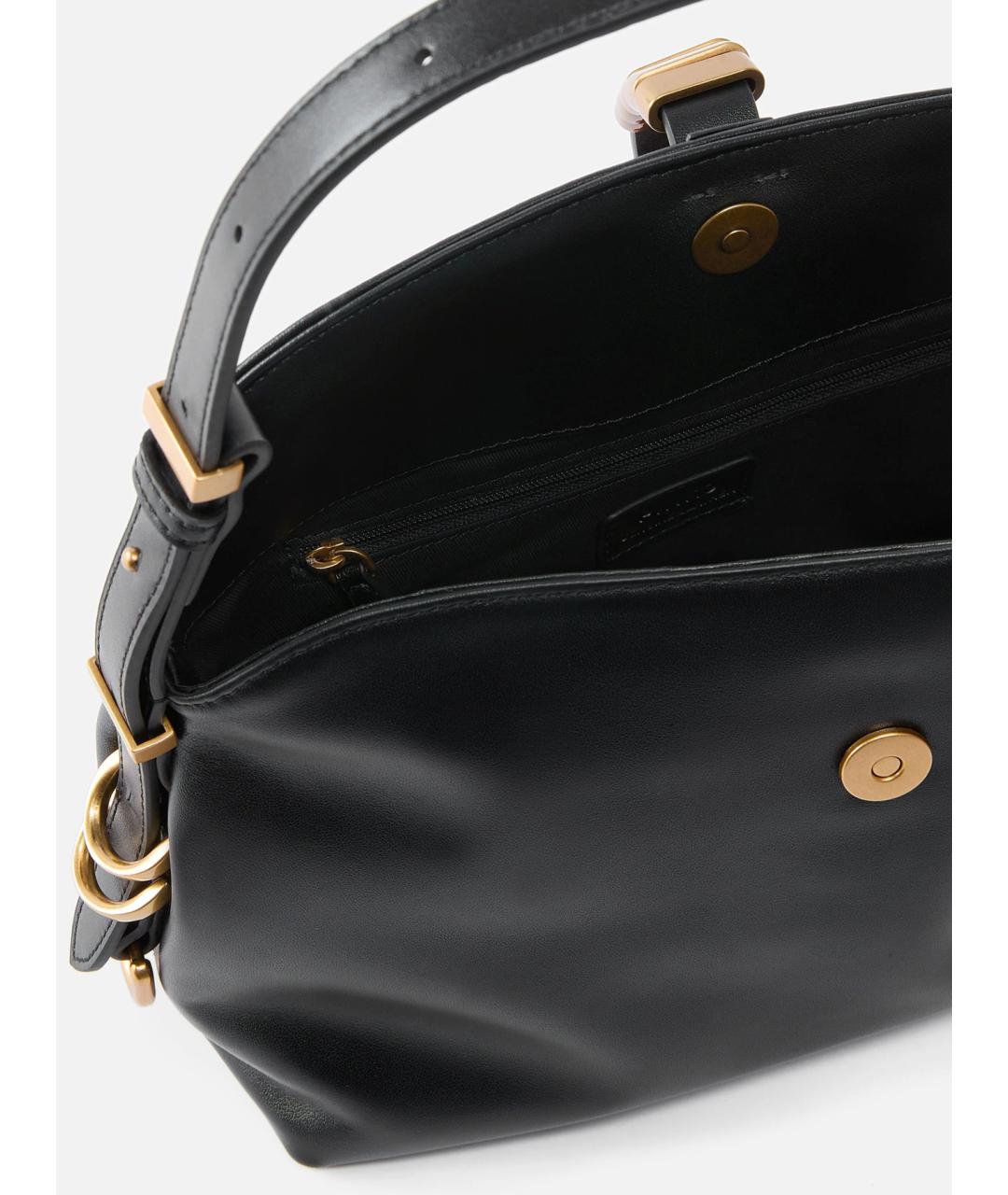 PINKO Черная кожаная сумка через плечо, фото 4