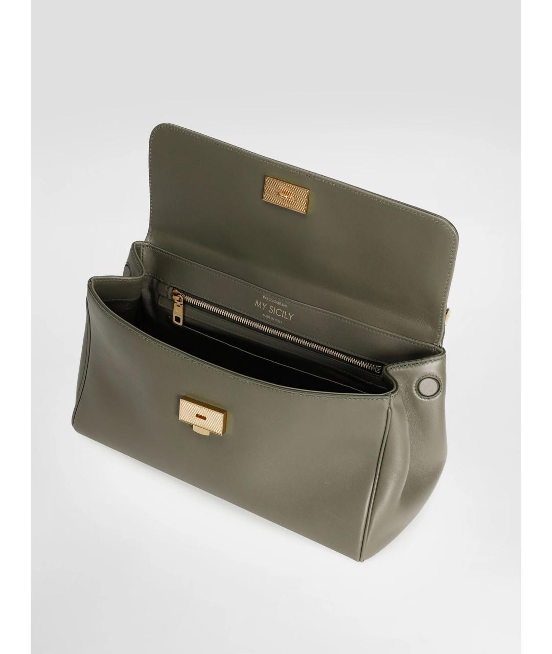 DOLCE&GABBANA Коричневая кожаная сумка тоут, фото 3