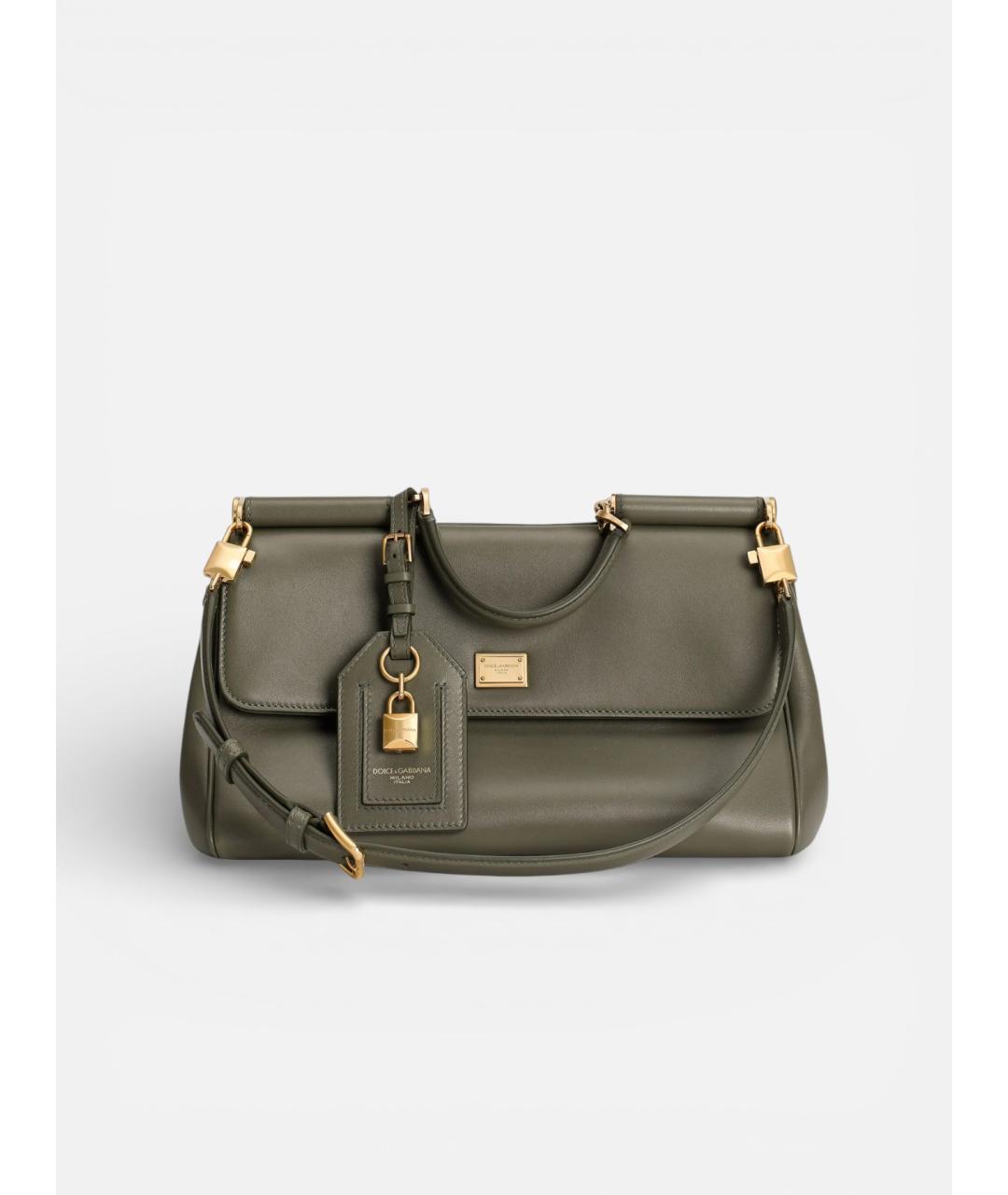 DOLCE&GABBANA Коричневая кожаная сумка тоут, фото 5