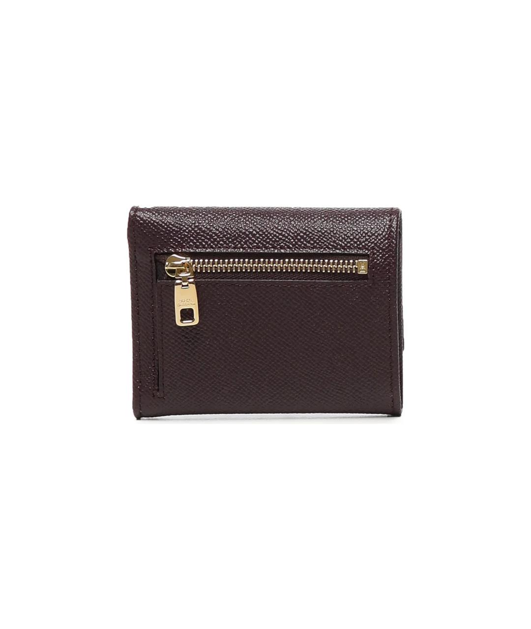 DOLCE&GABBANA Бордовый кожаный кошелек, фото 2