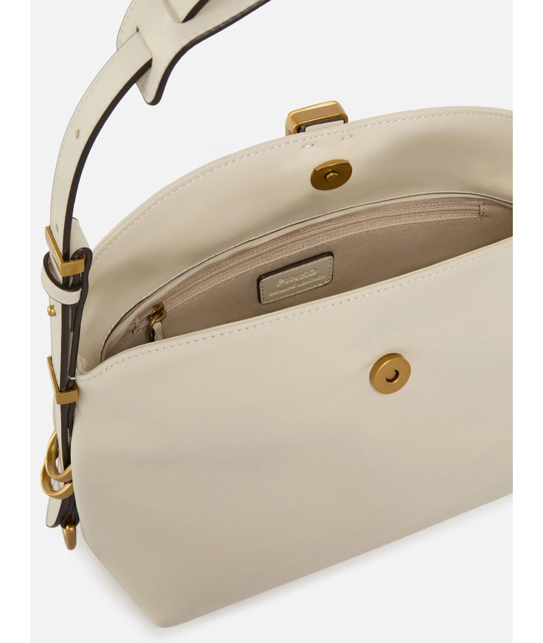 PINKO Белая кожаная сумка через плечо, фото 4