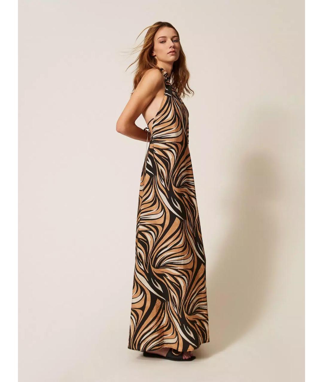 TWIN-SET Мульти вискозное повседневное платье, фото 3