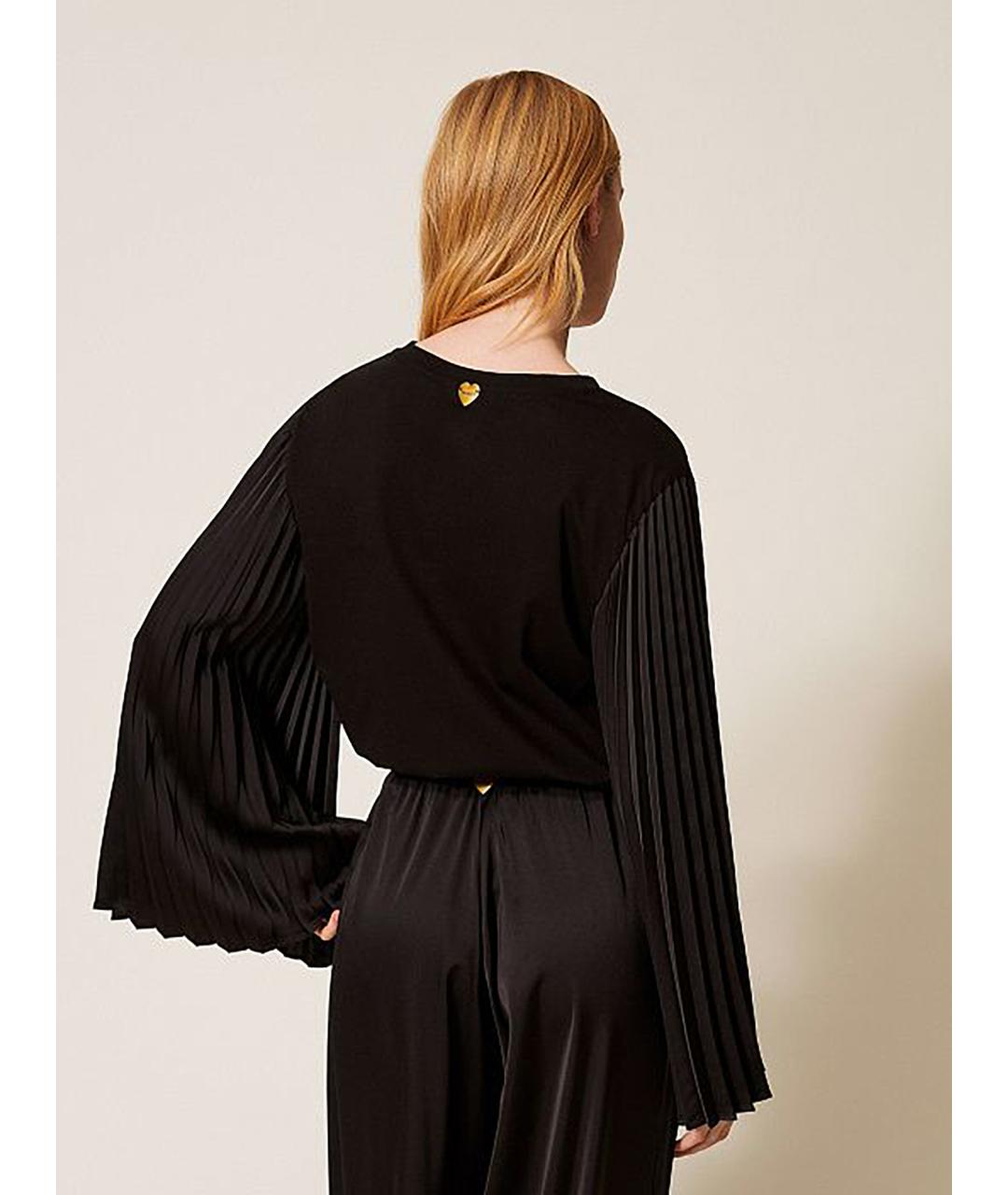 TWIN-SET Черная хлопковая блузы, фото 3