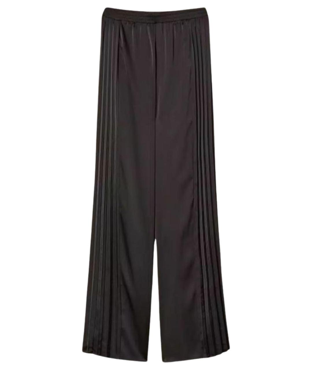 TWIN-SET Черные полиэстеровые брюки широкие, фото 1