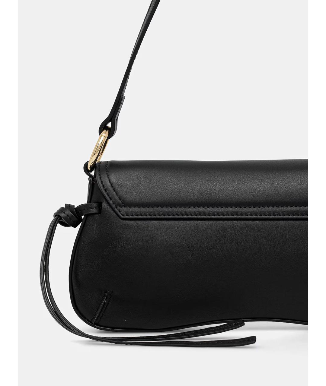 TWIN-SET Черная кожаная сумка через плечо, фото 3