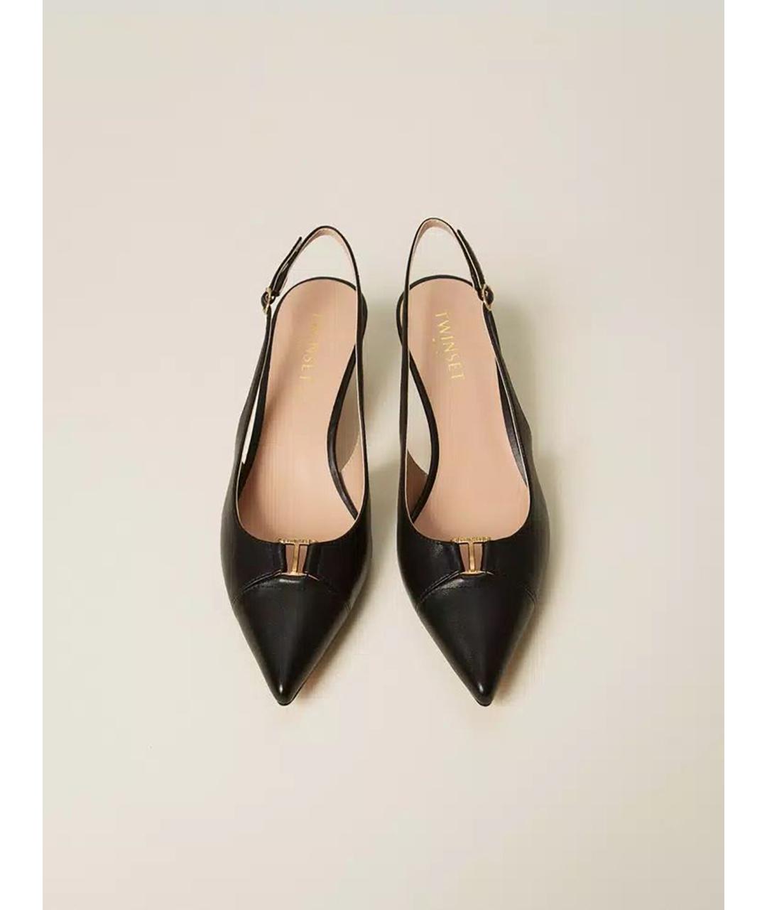 TWIN-SET Черные кожаные туфли, фото 2