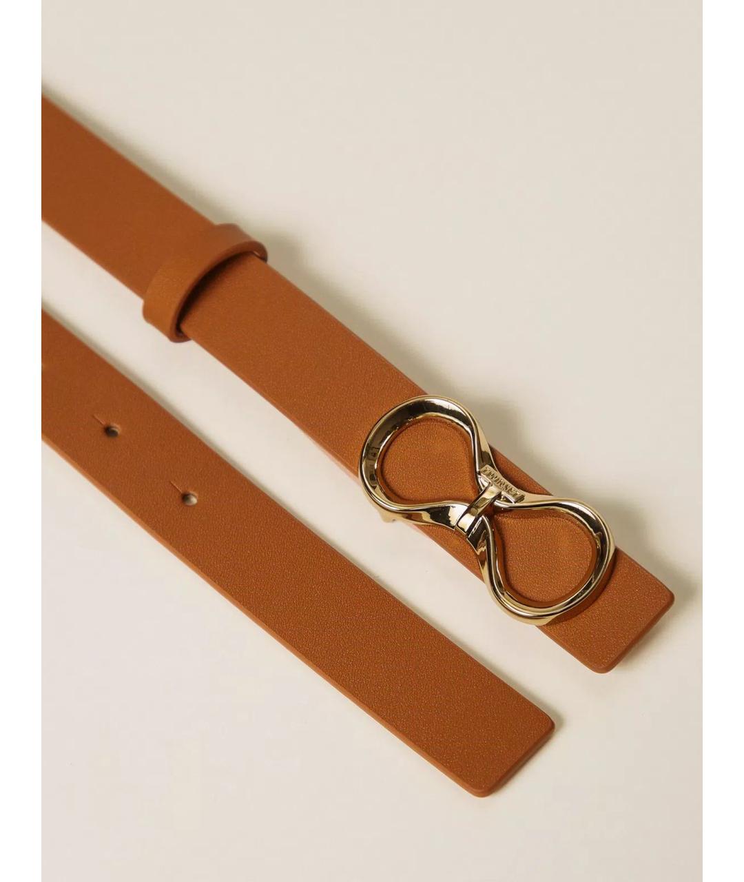 TWIN-SET Коричневый кожаный ремень, фото 2