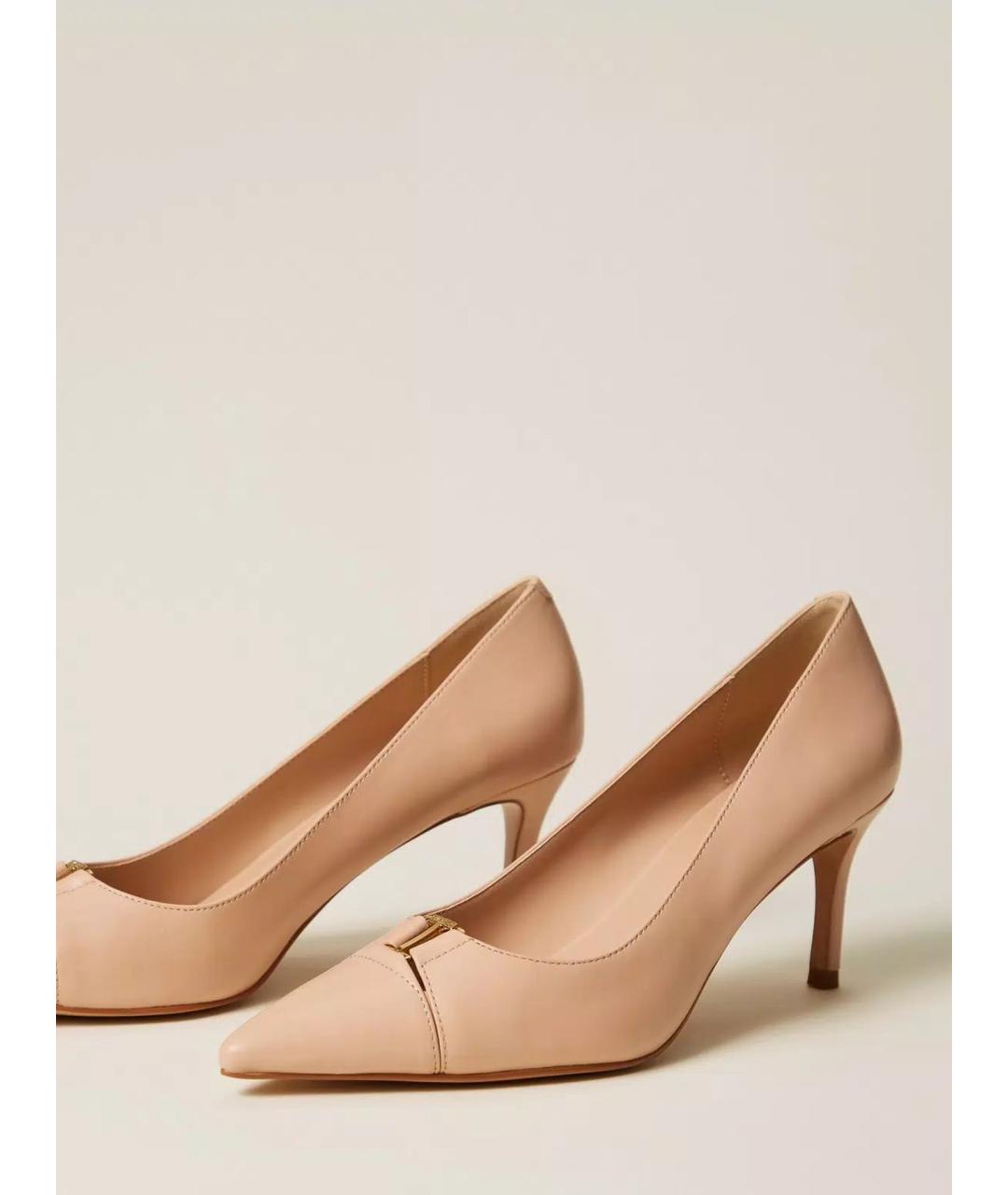 TWIN-SET Бежевые кожаные туфли, фото 3