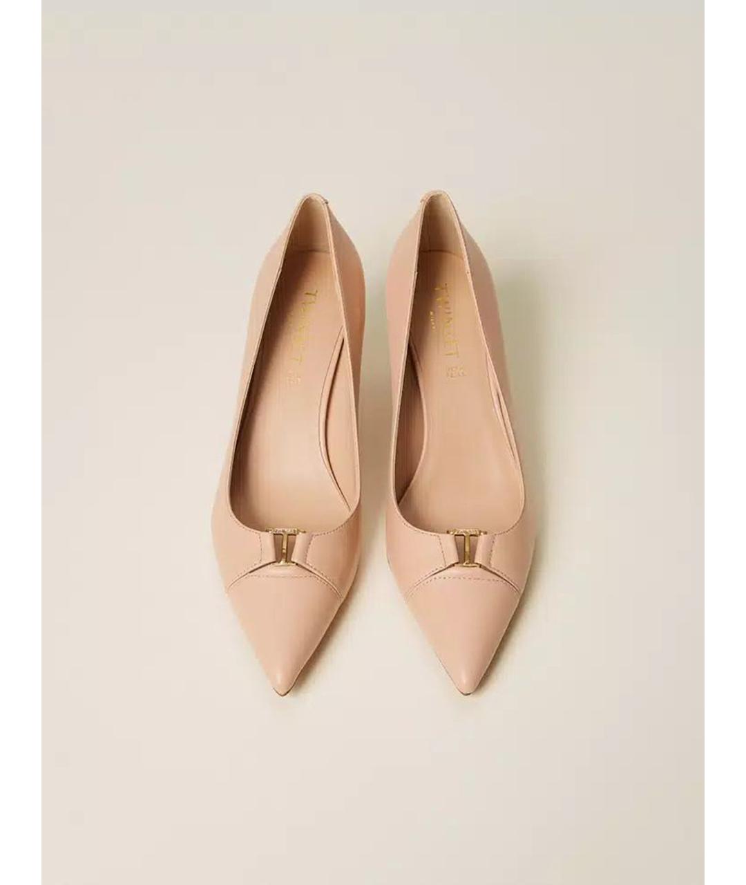 TWIN-SET Бежевые кожаные туфли, фото 2