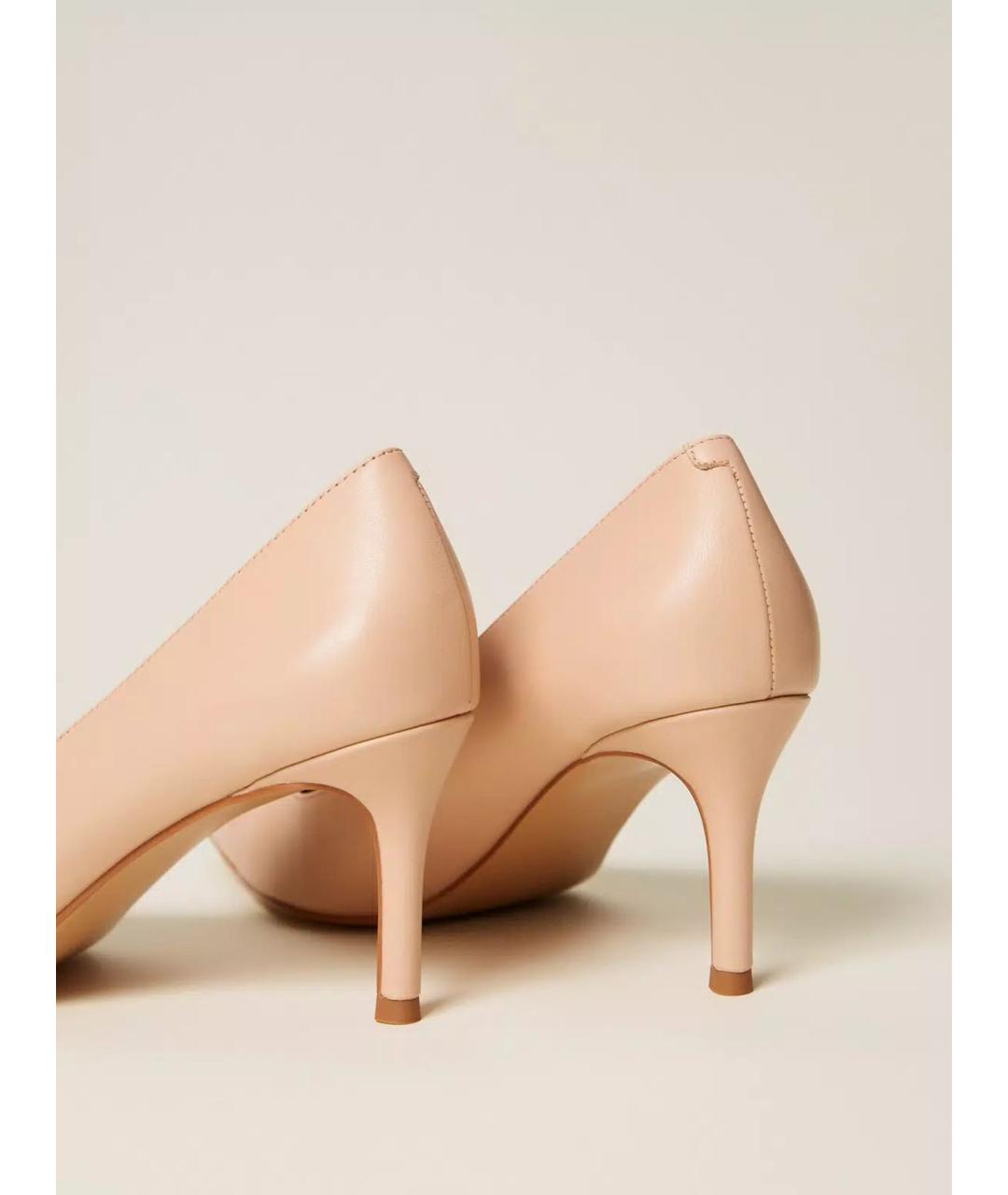 TWIN-SET Бежевые кожаные туфли, фото 4