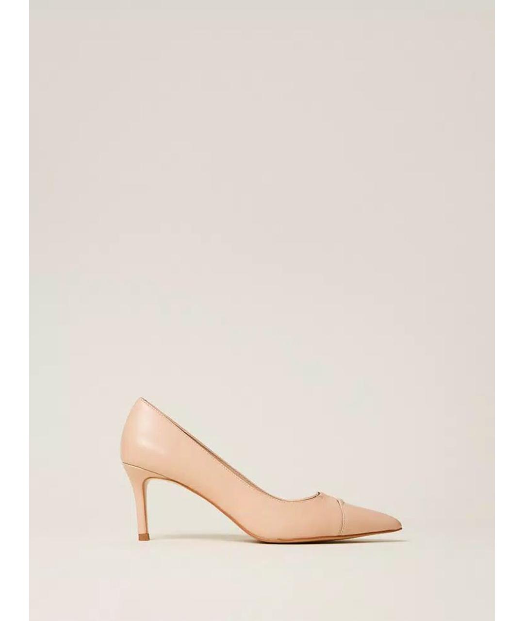 TWIN-SET Бежевые кожаные туфли, фото 5