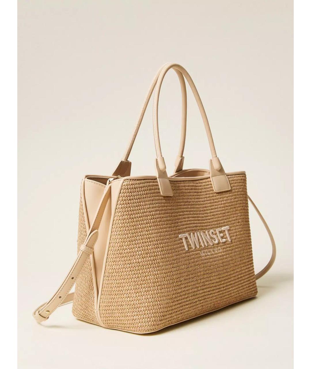 TWIN-SET Бежевая сумка через плечо из искусственной кожи, фото 2