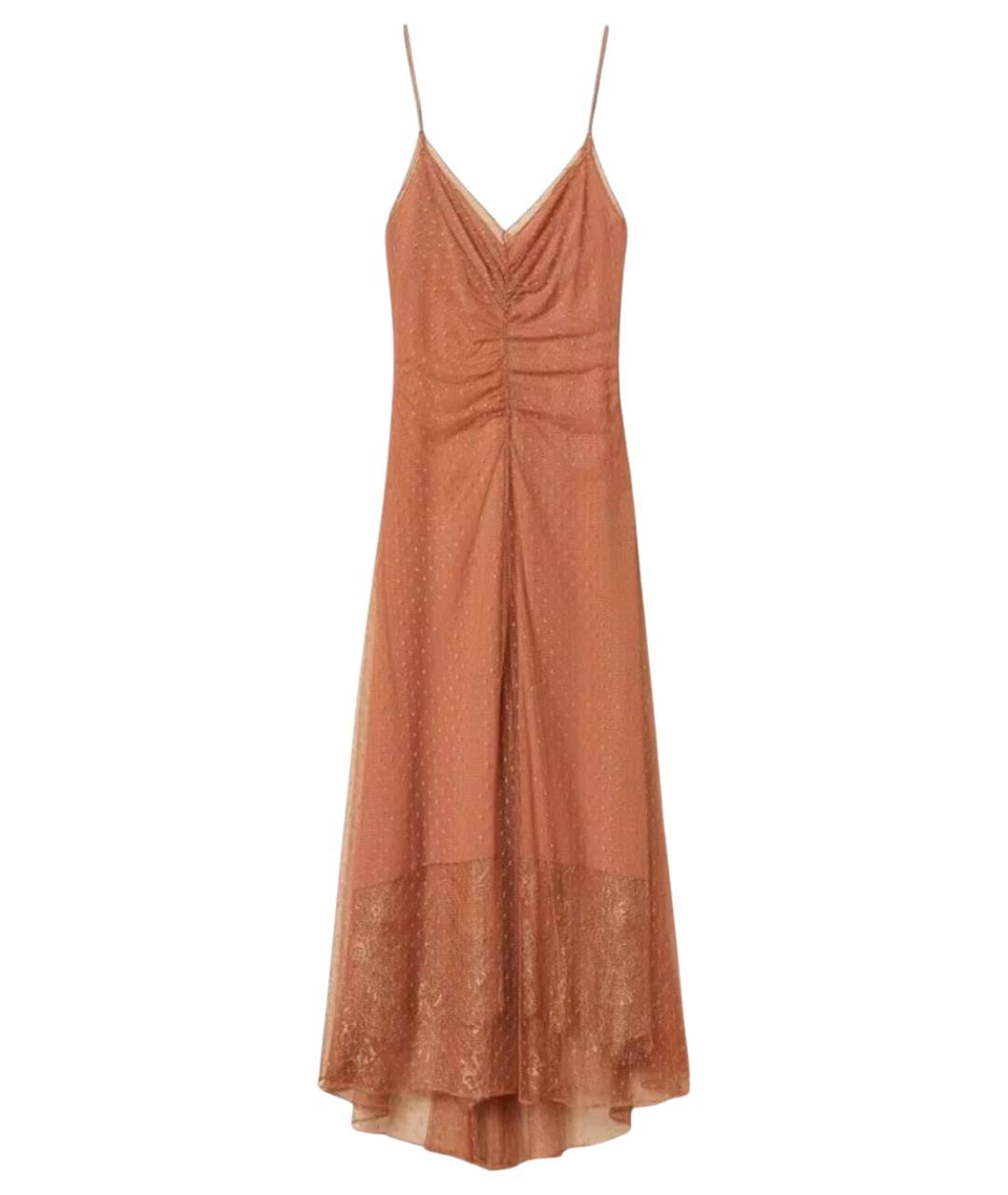 TWIN-SET Оранжевое полиэстеровое повседневное платье, фото 1