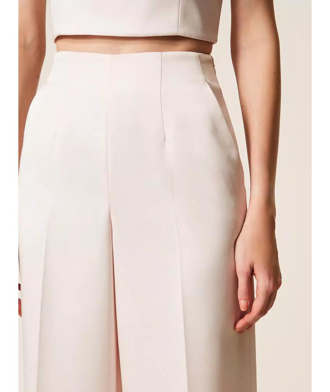 TWIN-SET Розовые полиэстеровые брюки широкие, фото 5