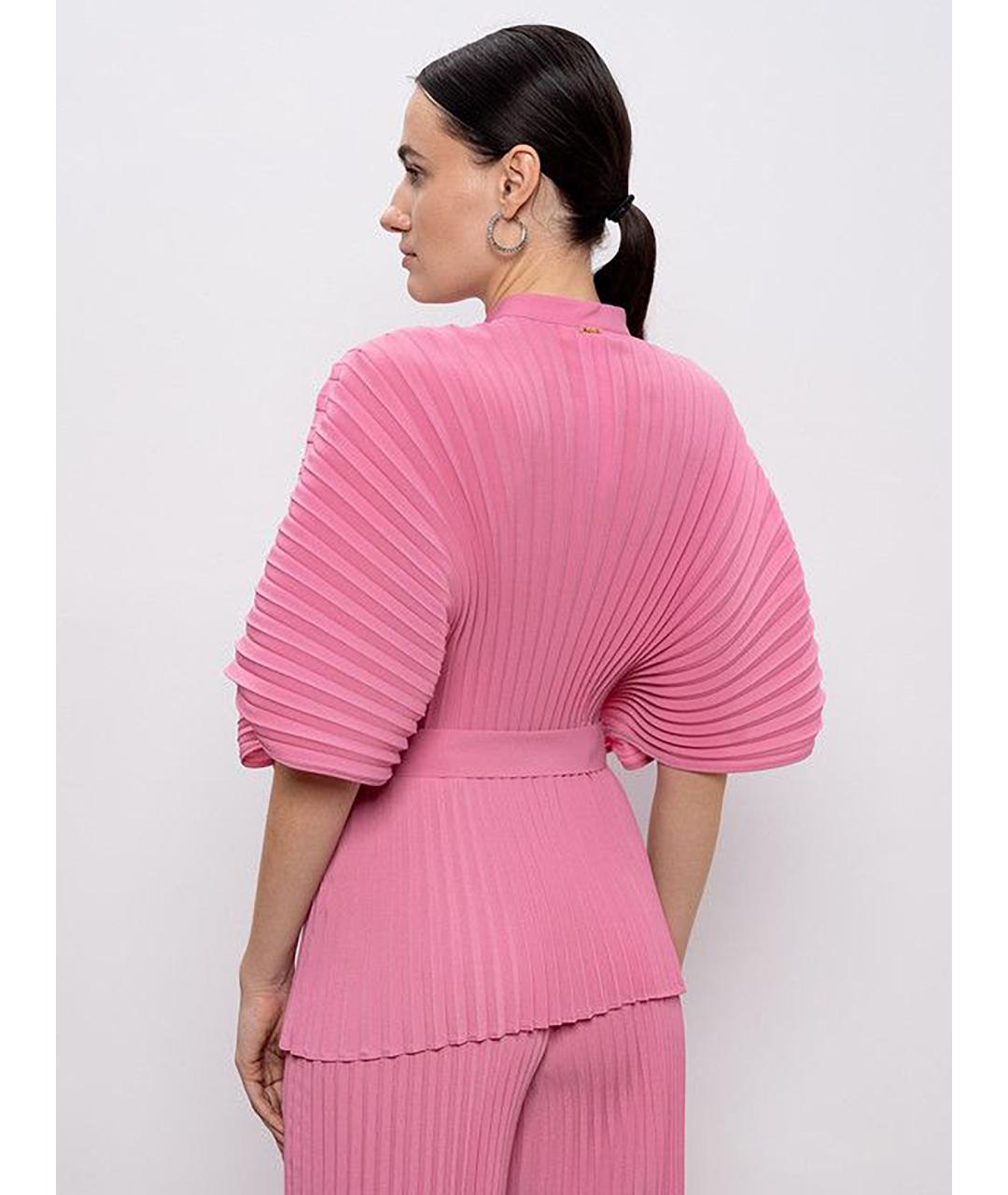 TWIN-SET Розовая полиэстеровая блузы, фото 4