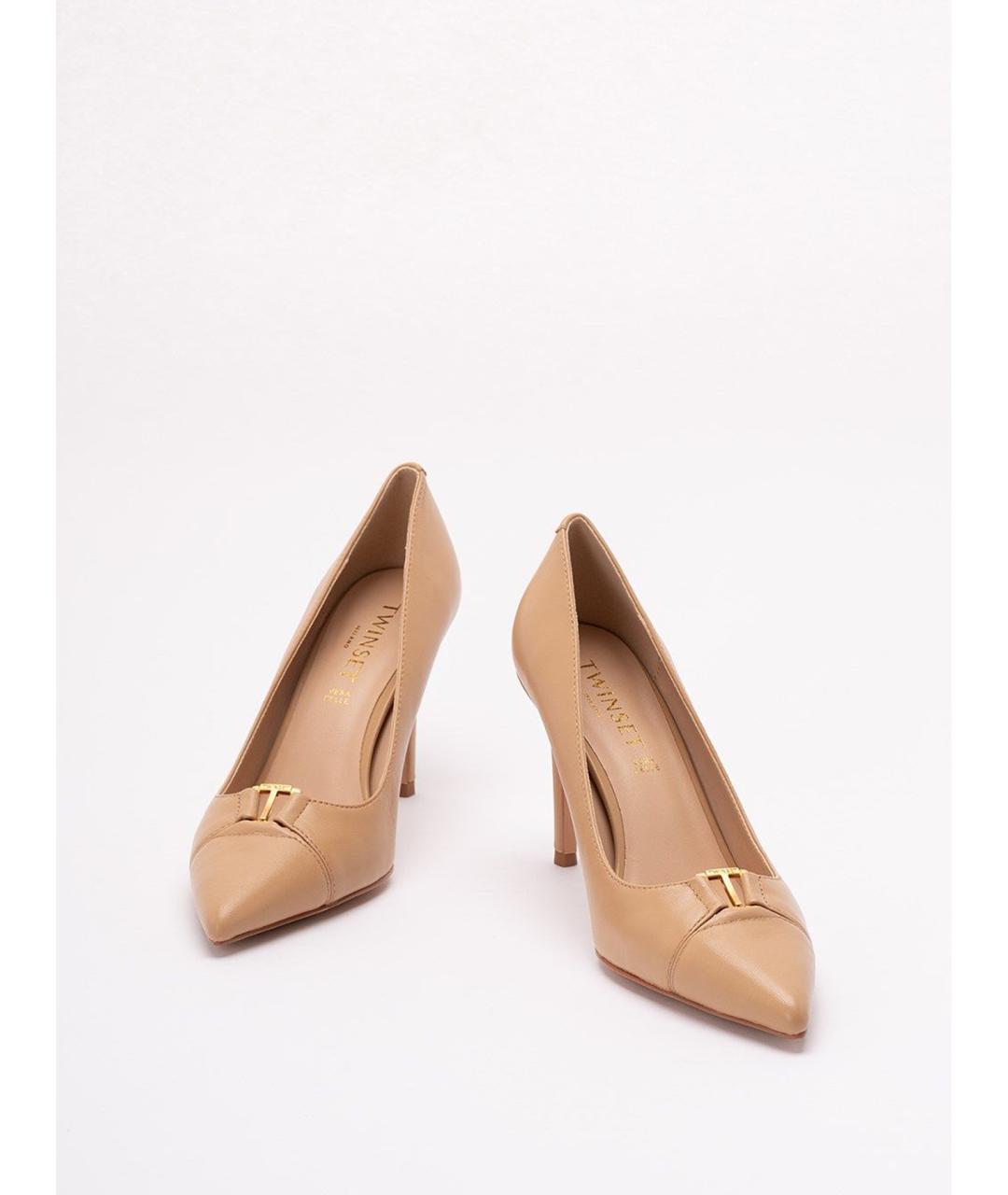 TWIN-SET Бежевые кожаные туфли, фото 2