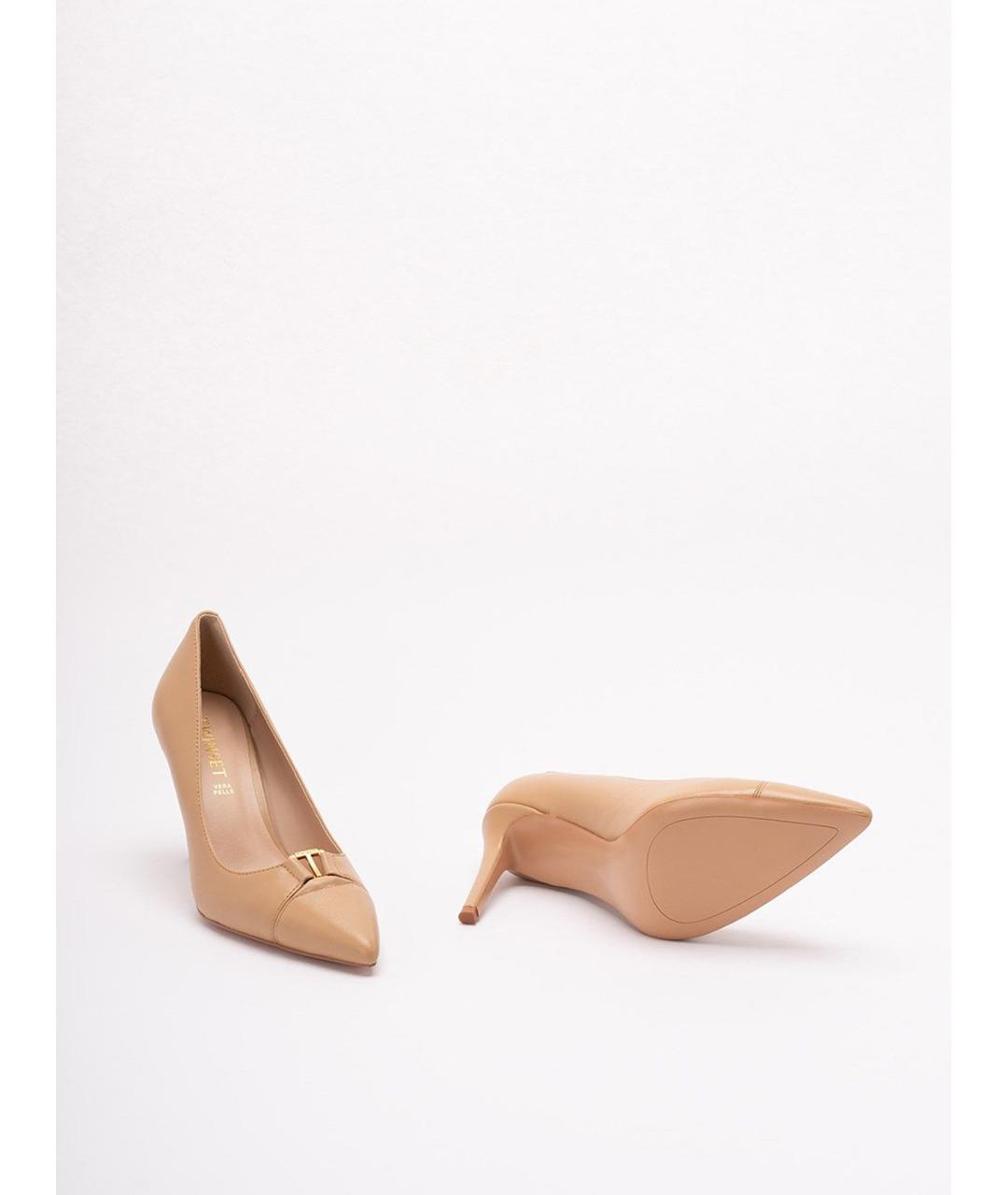 TWIN-SET Бежевые кожаные туфли, фото 3