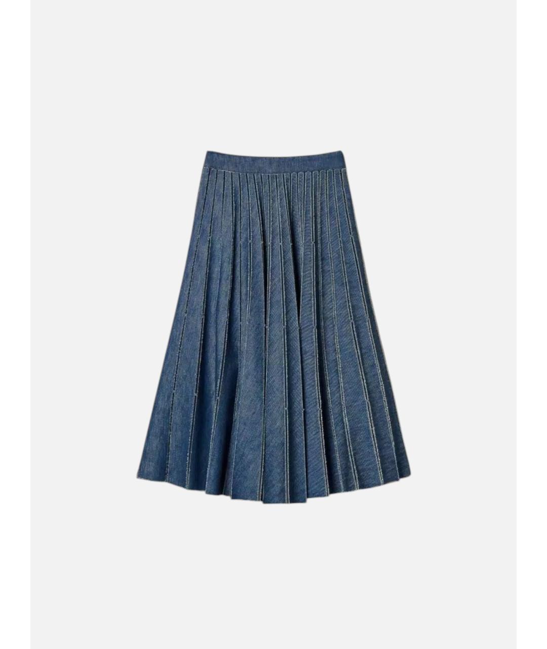 TWIN-SET Синяя хлопковая юбка миди, фото 6