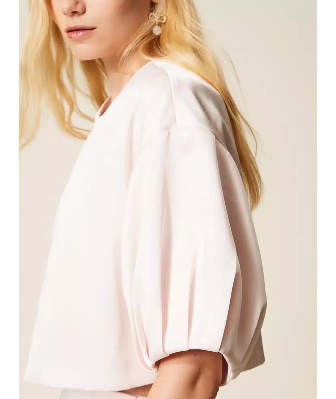 TWIN-SET Розовый полиэстеровый жакет/пиджак, фото 6