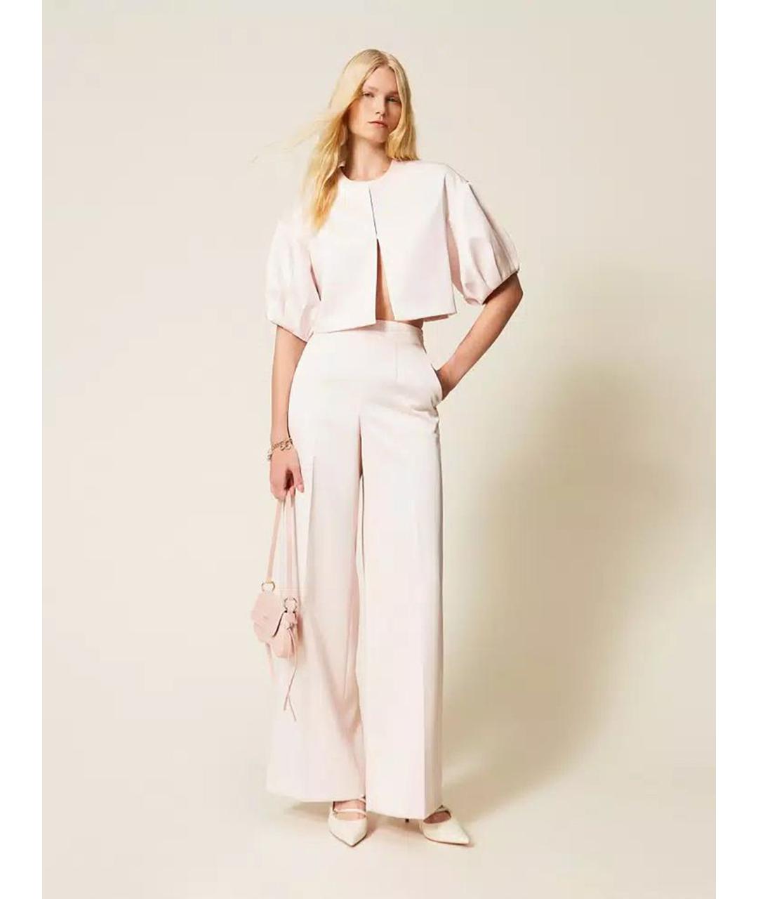 TWIN-SET Розовый полиэстеровый жакет/пиджак, фото 2