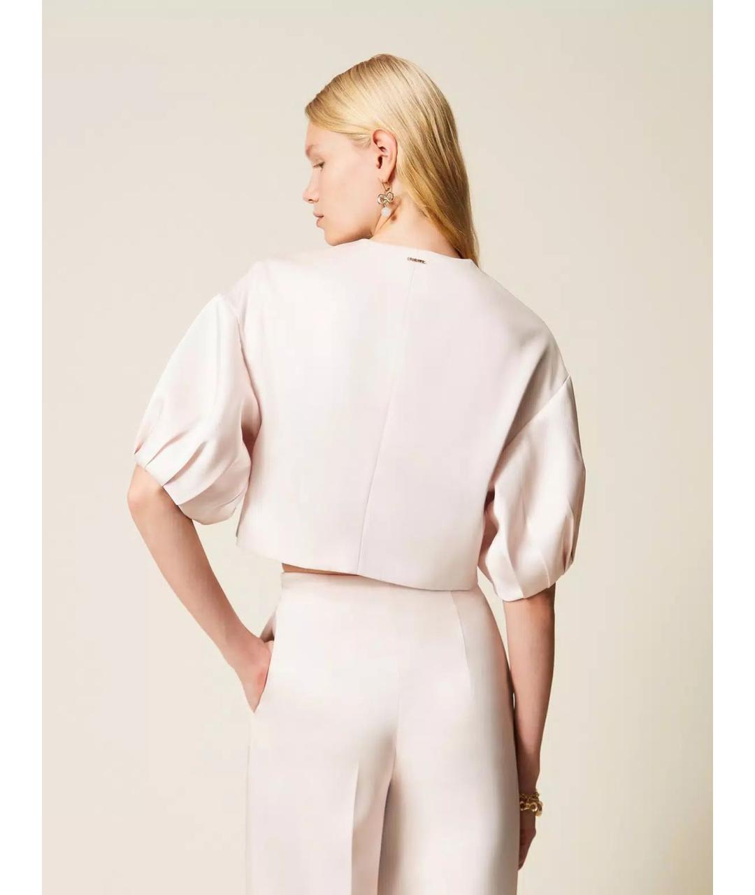TWIN-SET Розовый полиэстеровый жакет/пиджак, фото 5