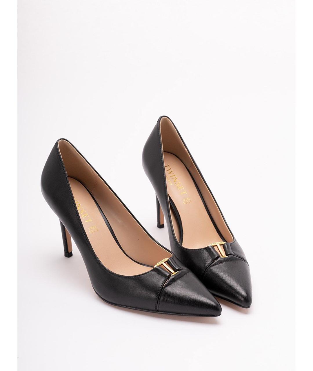 TWIN-SET Черные кожаные туфли, фото 6