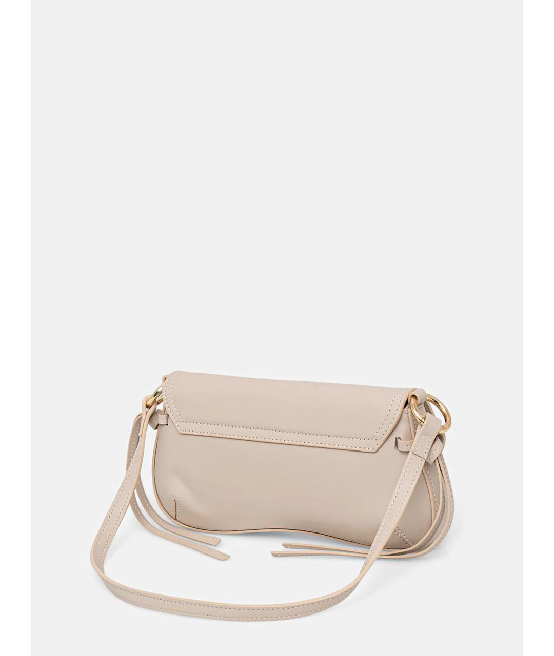 TWIN-SET Серая кожаная сумка через плечо, фото 3